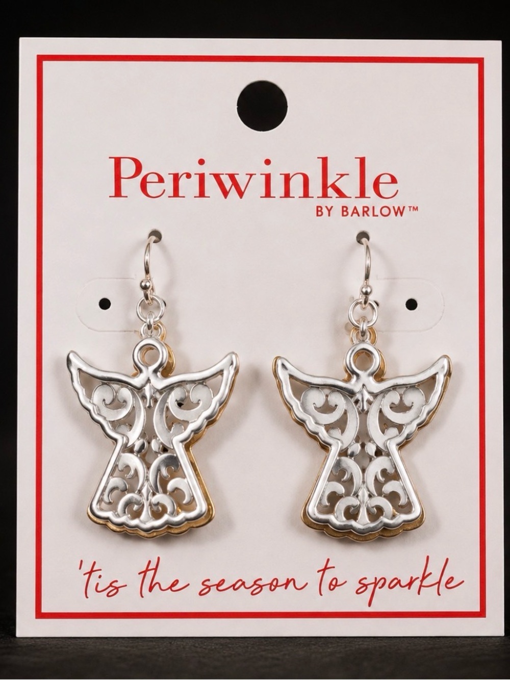 Periwinkle by Barlow Gold Filigree Angel Drop Earrings